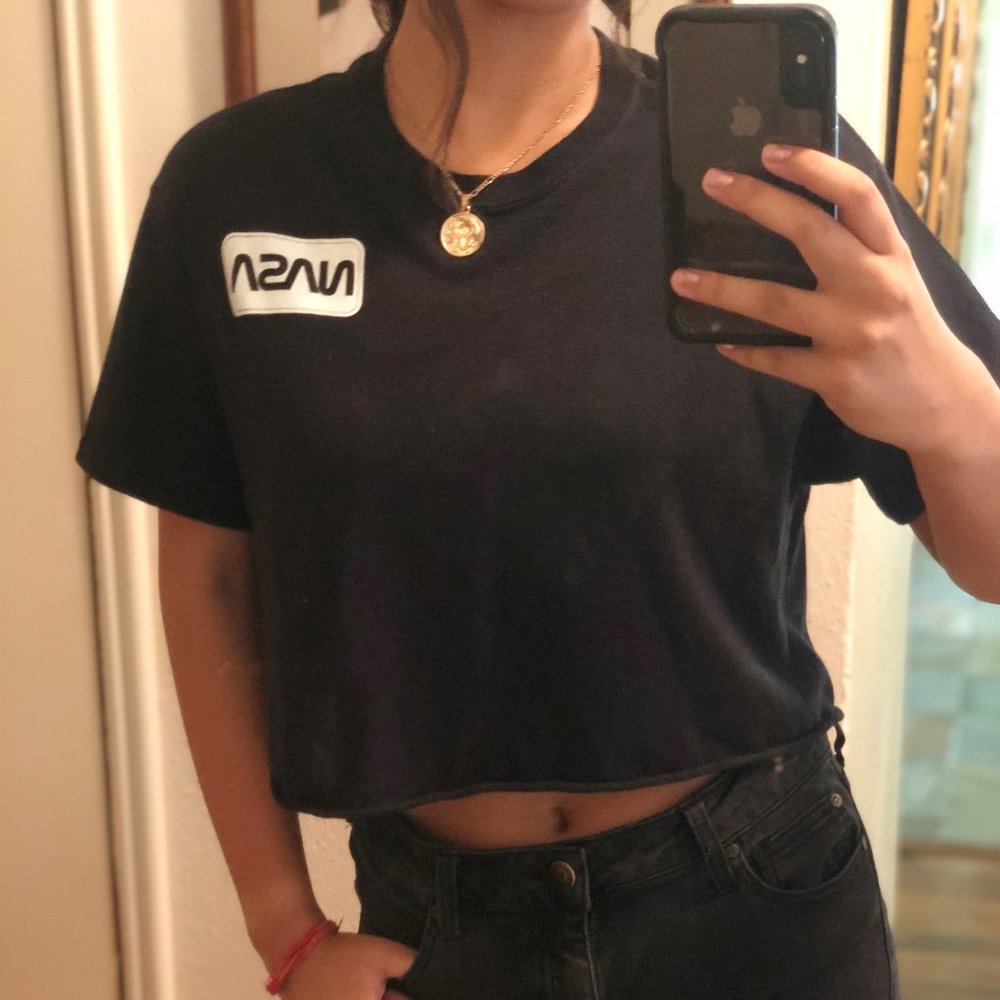 Retro NASA Graphic Cropped Tee
